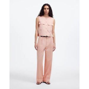 NWT Madewell Slouchy Straight Drapey Twill Pants Size 12 Pale Blush Minimalist